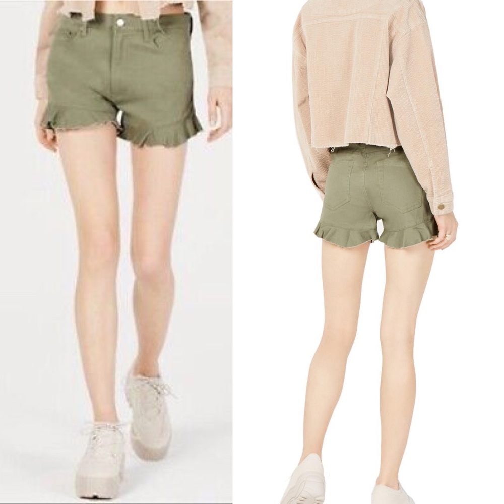 NWT T.D.C. Twill Ruffle Hem Shorts